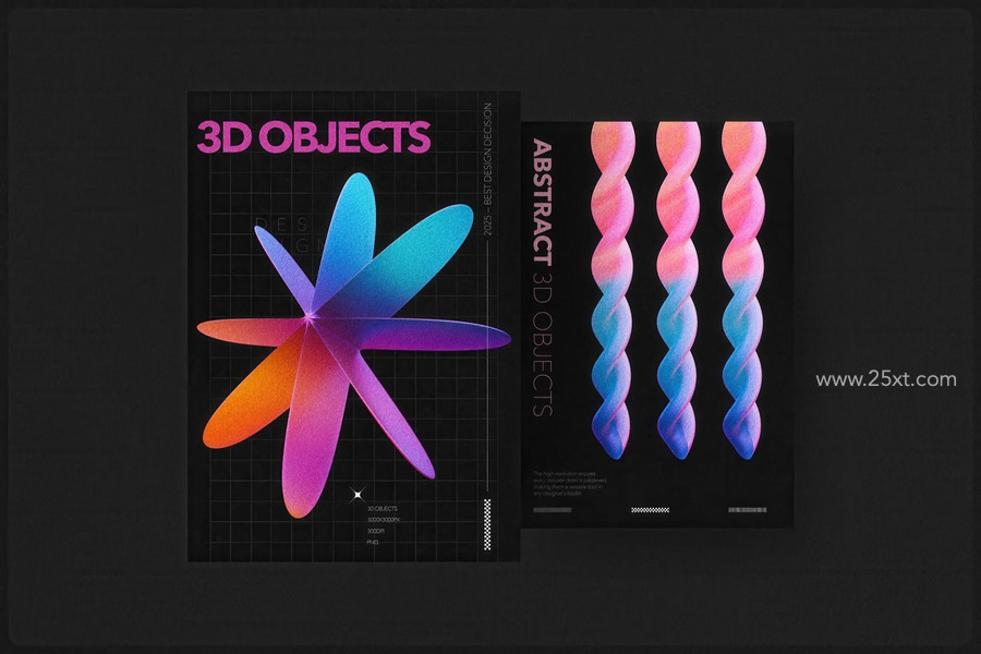 25xt-177024 Y2K 3D Geometric Shapes Collection 4.jpg