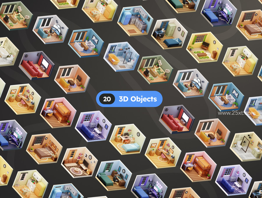 25xt-177031 Isometric Room 3D Illustrations5.jpg