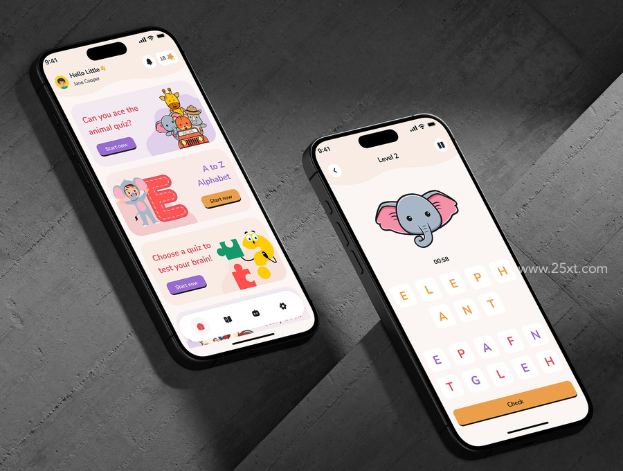 25xt-177036 Curio - Kids Learning Game Mobile App UI Kit6.jpg