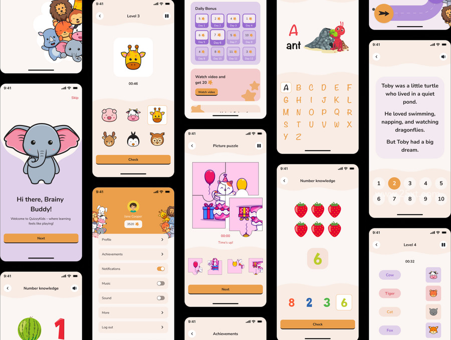 25xt-177036 Curio - Kids Learning Game Mobile App UI Kit8.jpg
