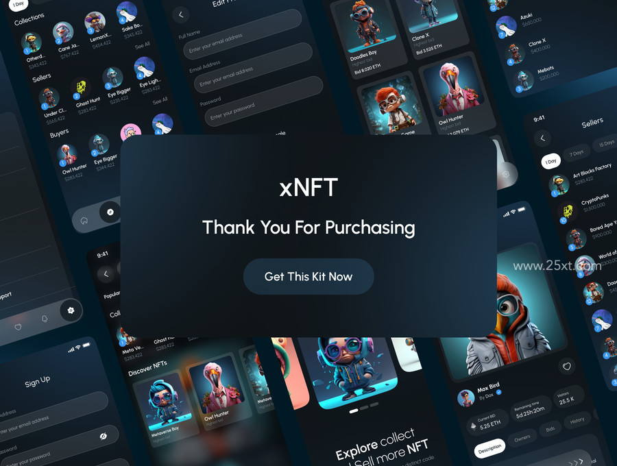 25xt-177051 xNFT - Nft Market Mobile App UI Kit6.jpg