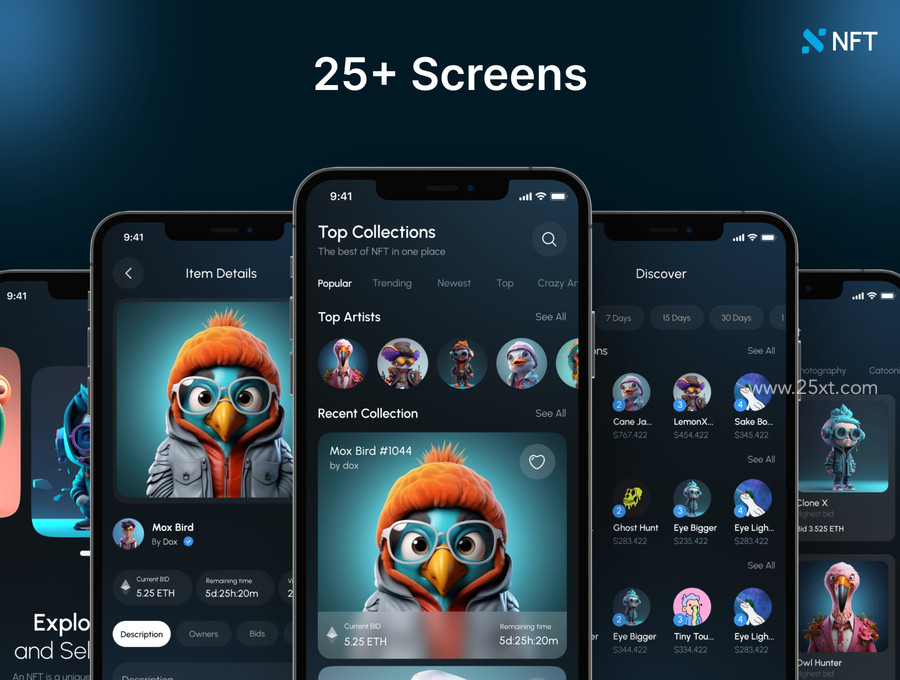 25xt-177051 xNFT - Nft Market Mobile App UI Kit5.jpg